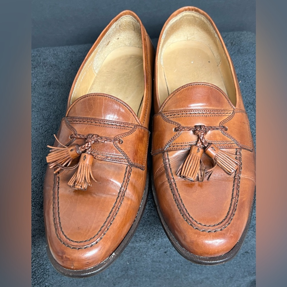 Men’s 11.5 M Johnston Murphy Hayes Tassel Dress Loafers Brown Leather